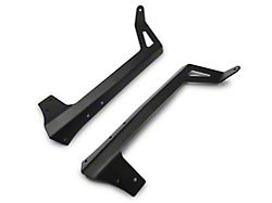 Rough Country 50-Inch Straight LED Light Bar Upper Windshield Mounting Brackets; Black (07-18 Jeep Wrangler JK)
