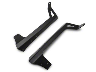 Rough Country 50-Inch Straight LED Light Bar Upper Windshield Mounting Brackets; Black (07-18 Jeep Wrangler JK)