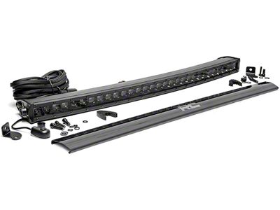 Rough Country 30-Inch Black Series Curved Single Row LED Light Bar; Spot Beam (Universal; Some Adaptation May Be Required)