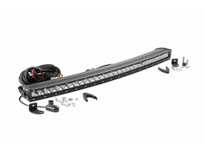 Rough Country 30-Inch Chrome Series Curved Single Row LED Light Bar; Spot Beam (Universal; Some Adaptation May Be Required)