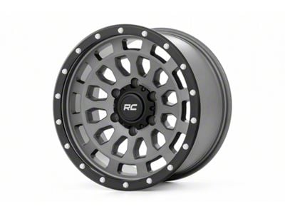 Rough Country 87 Series Simulated Beadlock Gray and Black 6-Lug Wheel; 17x8.5; 0mm Offset (21-25 Bronco, Excluding Raptor)