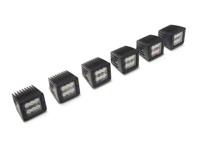 Rough Country Suspension Black Series Triple LED Fog Light Kit; Flood Beam (21-25 Bronco w/ Modular Front Bumper)