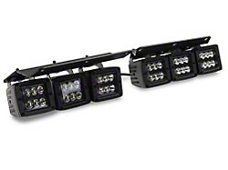 Rough Country Offroad Black Series Triple LED Fog Light Kit; Spot Beam (21-25 Bronco w/ Modular Front Bumper)