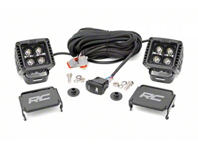 Rough Country Black Series White DRL LED Ditch Light Kit; Spot Beam (21-25 Bronco)
