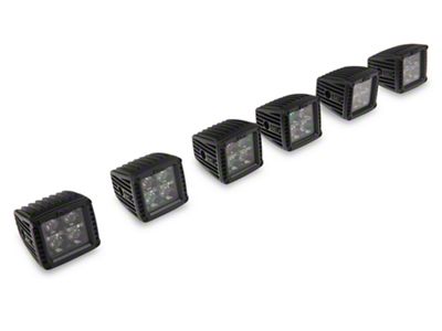 Rough Country Suspension Black Series White DRL Triple LED Fog Light Kit; Spot Beam (21-25 Bronco w/ Modular Front Bumper)