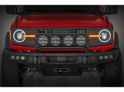 Rough Country Suspension DRL Halo LED Headlights; Black Housing; Clear Lens (21-25 Bronco)