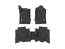 Rough Country Flex-Fit Front and Rear Floor Mats; Black (20-25 Bronco 4-Door w/ Automatic Transmission & Carpet Flooring)