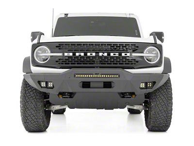 Rough Country Full Width Front Bumper with Black Series White DRL Lights (21-25 Bronco, Excluding Raptor)
