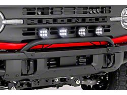 Rough Country Light Bar Mount with 3.50-Inch Round Amber DRL LED Lights (21-25 Bronco w/ Modular Front Bumper)