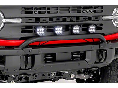 Rough Country Light Bar Mount with 3.50-Inch Round Amber DRL LED Lights (21-25 Bronco w/ Modular Front Bumper)