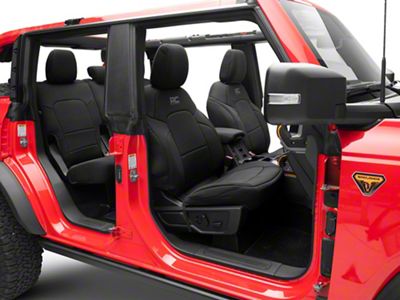 Rough Country Neoprene Front and Rear Seat Covers; Black (21-25 Bronco 4-Door)