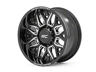 Rough Country 86 Series Gloss Black Milled 6-Lug Wheel; 20x10; -18mm Offset (21-25 Bronco, Excluding Raptor)