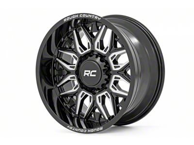 Rough Country 86 Series Gloss Black Milled 6-Lug Wheel; 20x10; -19mm Offset (22-25 Bronco Raptor)