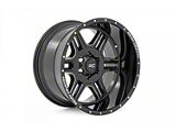 Rough Country 92 Series Gloss Black Machined 6-Lug Wheel; 22x12; -44mm Offset (22-26 Bronco Raptor)