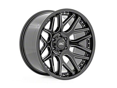 Rough Country 95 Series Gloss Black Machined 6-Lug Wheel; 20x10; -25mm Offset (21-25 Bronco, Excluding Raptor)