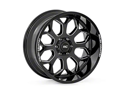 Rough Country 96 Series Gloss Black Milled 6-Lug Wheel; 20x9; 0mm Offset (21-25 Bronco, Excluding Raptor)