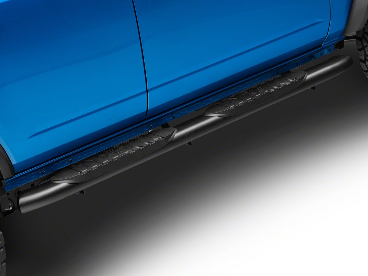 Rough Country Bronco Oval Nerf Side Step Bars; Black 21011 (2124