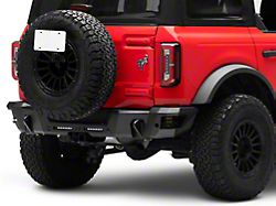 Rough Country Rear Bumper with 6-Inch Slim Line LED Light Bars and Black Series Flood Cube Lights (21-24 Bronco, Excluding Raptor)