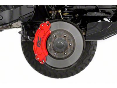 Rough Country Brake Caliper Covers; Red; Front and Rear (21-25 Bronco)