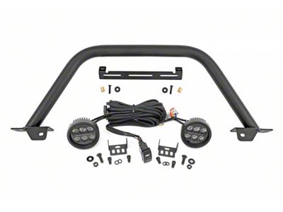 Rough Country Safari Bar Kit with 3.50-Inch Round Amber DRL LED Lights (21-25 Bronco w/ Modular Front Bumper)