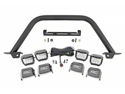 Rough Country Safari Bar Kit with Quad 3-Inch Osram Wide Angle Series LED Lights (21-25 Bronco w/ Modular Front Bumper)