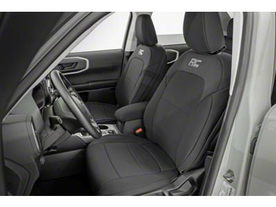 Rough Country Neoprene Front and Rear Seat Covers; Black (21-25 Bronco Sport)
