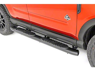 Rough Country Oval Nerf Side Step Bars; Black (21-25 Bronco Sport)