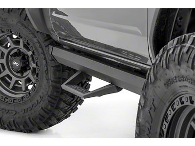 Rough Country SRL2 ADJ Aluminum Side Step Bars; Black (21-25 Bronco 2-Door)