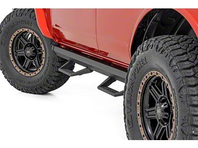 Rough Country SRL2 ADJ Aluminum Side Step Bars; Black (21-25 Bronco 4-Door)