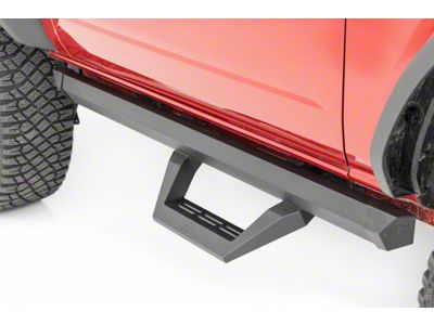 Rough Country SRX2 Adjustable Aluminum Side Step Bars; Textured Black (21-25 Bronco 2-Door)