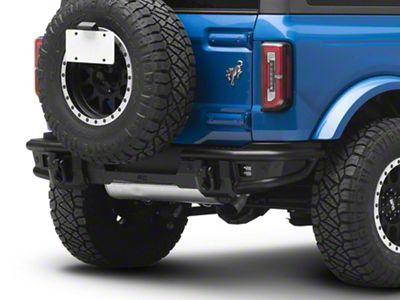 Rough Country Tubular Rear Bumper; Satin Black (21-25 Bronco)