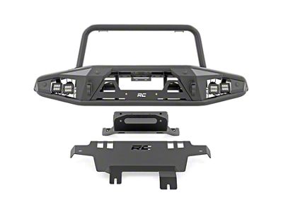 Rough Country Tubular Winch Front Bumper with Winch Plate; Satin Black (21-25 Bronco)