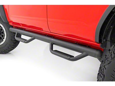 Rough Country Wheel to Wheel Nerf Side Step Bars; Black (21-25 Bronco 4-Door)