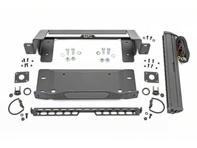 Rough Country Winch Mount with 20-Inch Black Series LED Light Bar (21-25 Bronco w/ Modular Front Bumper)