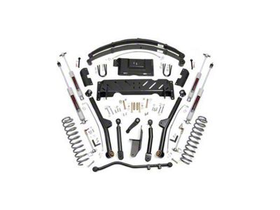 Rough Country 4.50-Inch Long Arm Suspension Lift Kit with Leaf Springs and Preminum N3 Shocks (84-01 2.5L, 4.0L Jeep Cherokee w/ NP242 Transfer Case)