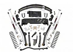 Rough Country Suspension 4.50-Inch Long Arm Suspension Lift Kit with Leaf Springs and Preminum N3 Shocks (84-01 2.5L, 4.0L Jeep Cherokee w/ NP231 Transfer Case)