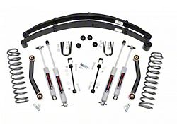 Rough Country Suspension 4.50-Inch Suspension Lift Kit with Leaf Springs and Preminum N3 Shocks (84-01 Jeep Cherokee XJ w/o AX5 Transmission)