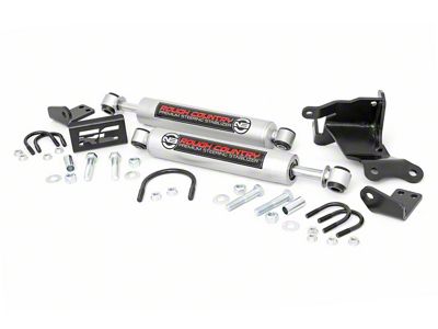 Rough Country Dual N3 Steering Stabilizer for 2.50+ Inch Lift (18-25 Jeep Wrangler JL)