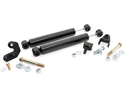 Rough Country Stacked Dual Steering Stabilizer for 2.50 to 6.50-Inch Lift (97-06 Jeep Wrangler TJ)