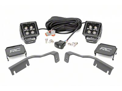 Rough Country Black Series Amber DRL LED Ditch Light Kit; Spot Beam (22-25 Frontier)