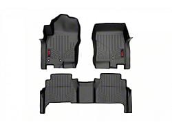 Rough Country Heavy Duty Front and Rear Floor Mats; Black (08-21 Frontier Crew Cab)