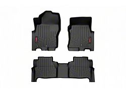 Rough Country Heavy Duty Front and Rear Floor Mats; Black (22-25 Frontier Crew Cab)