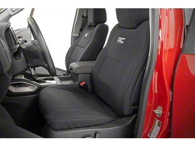 Rough Country Neoprene Front and Rear Seat Covers; Black (22-25 Frontier)
