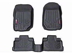 Rough Country Heavy Duty Front and Rear Floor Mats; Black (07-13 Jeep Wrangler JK 4-Door)