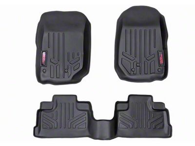 Rough Country Heavy Duty Front and Rear Floor Mats; Black (07-13 Jeep Wrangler JK 4-Door)