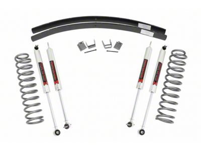 Rough Country 3-Inch Suspension Lift Kit with Add-A-Leafs and M1 Monotube Shocks (84-01 Jeep Cherokee XJ w/o AX5 Transmission)