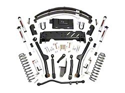 Rough Country Suspension 4.50-Inch Long Arm Suspension Lift Kit with Rear Leaf Springs and V2 Monotube Shocks (84-01 Jeep Cherokee XJ w/ NP242 Transfer Case)