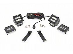 Rough Country Suspension Black Series LED Ditch Light Kit; Flood Beam (14-21 Jeep Cherokee KL)