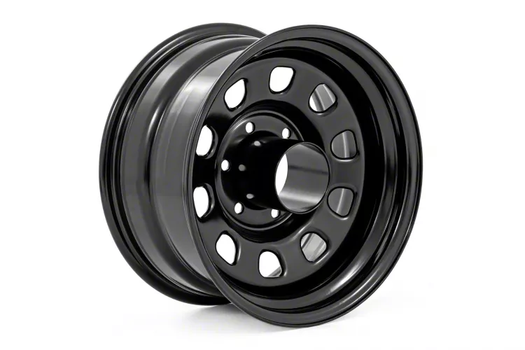 Rough Country Jeep Cherokee Steel Gloss Black Wheel; 15x8