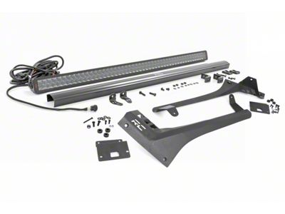 Rough Country 50-Inch Spectrum Series Dual Row Straight LED Light Bar with Upper Windshield Mounting Brackets (20-25 Jeep Gladiator JT, Excluding Mojave)